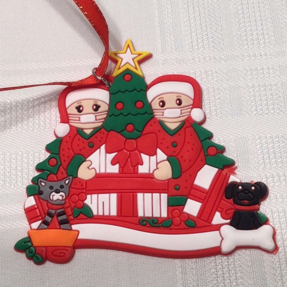Christmas Ornament Boy & Girl in Mask’s, Cat and Dog​